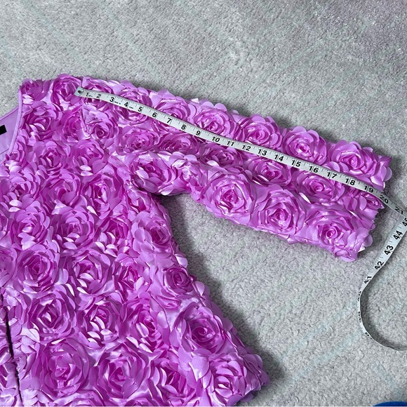 Boston Proper Rose Flower Textured Blazer Jacket Size Large Valentines Day - Picture 12 of 16